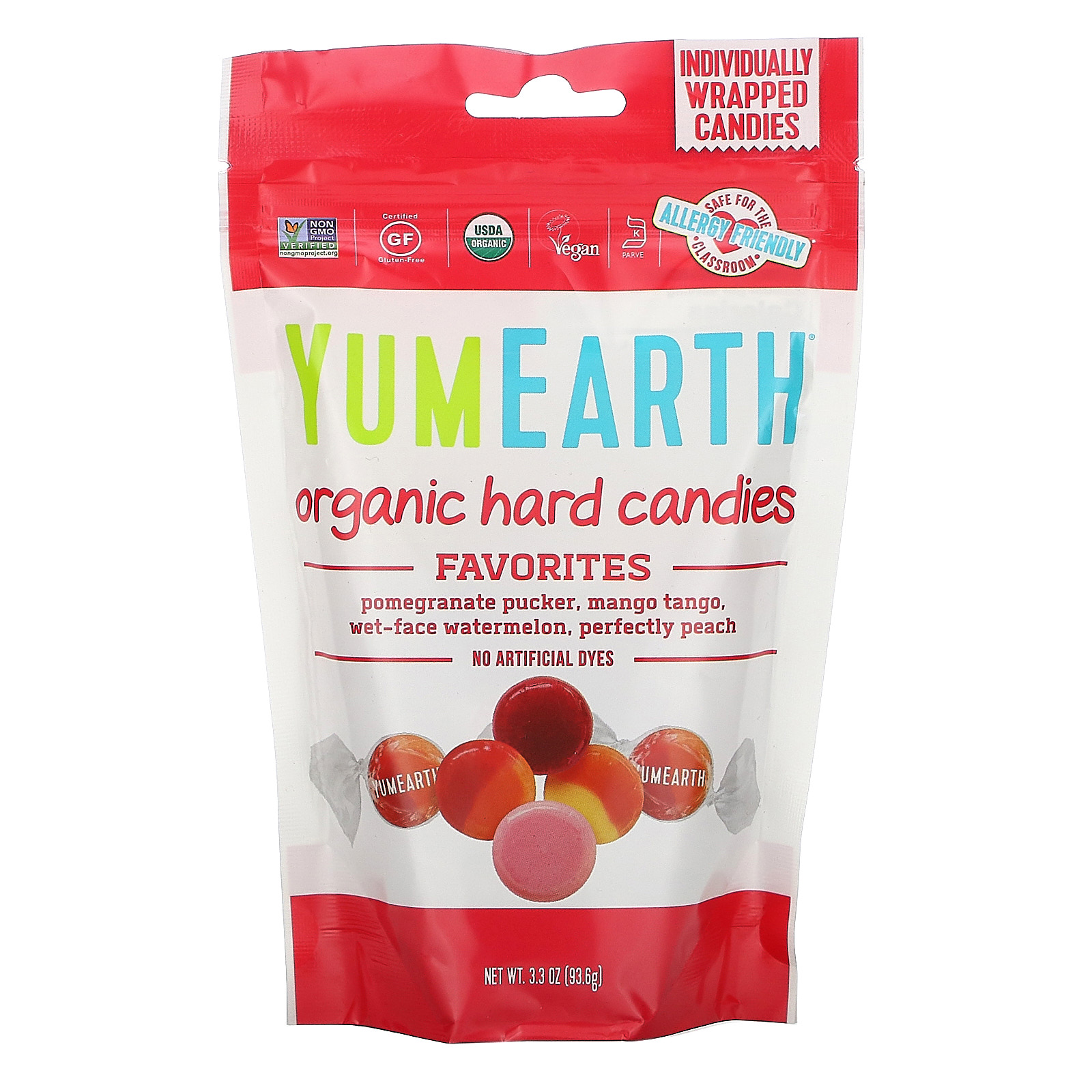 YumEarth, Органические леденцы, любимые фрукты, 93,6 г (3,3 унции) - iHerb