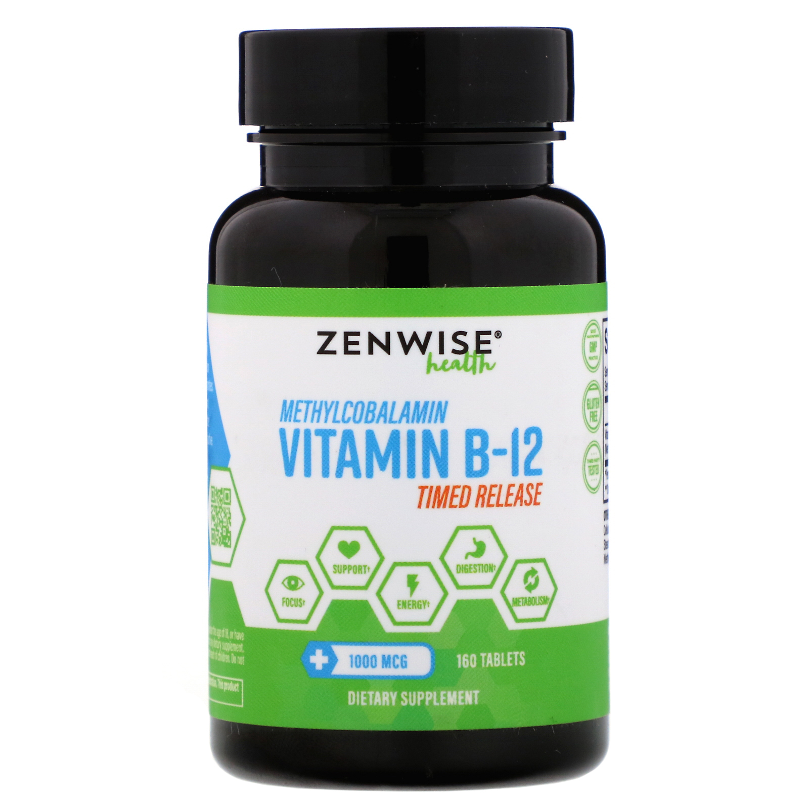 Zenwise Health, Methylcobalamin Vitamin B-12, Timed Release, 1,000 Mcg ...